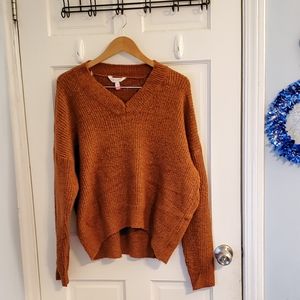 No Boundaries Burnt Orange Knit Like Sweater